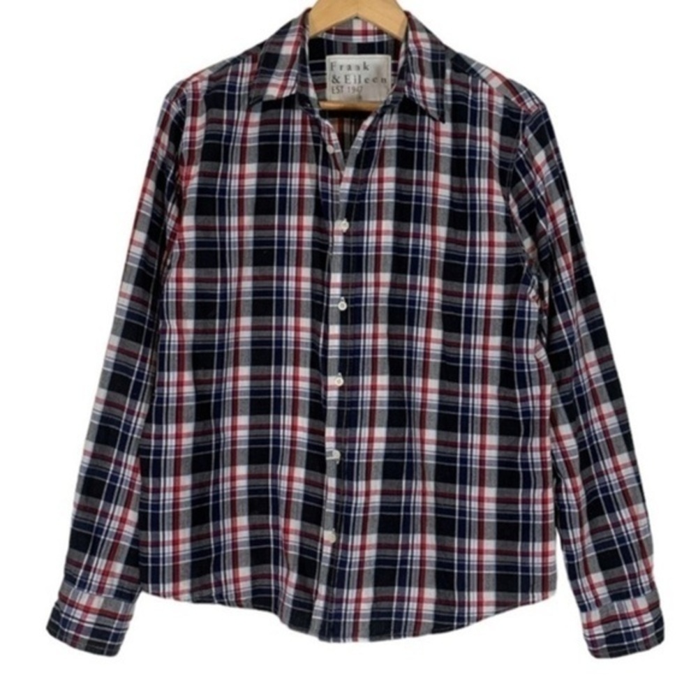 FRANK & EILEEN PAUL PLAID BUTTON UP SHIRT SIZE MED